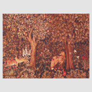WALDBÄLDER Hares, Fox, Rot-Braune Blume Seidenpapier