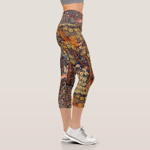 WALDBÄLDER Hares, Pheasant Brown Floral Capri Leggings