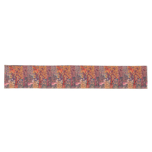 WALDBÄLDER Hares, Pheasant, Rote Blüte Großer Tischläufer (Horizontal)