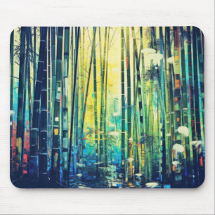 Waldbambuskonzept Abstrakte Farbenpracht Mousepad