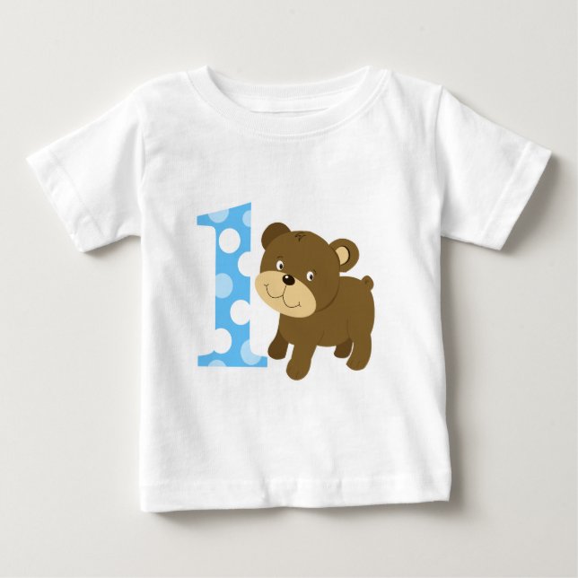 Waldbär 1. Geburtstag Ich bin ein T - Shirt (Vorderseite)