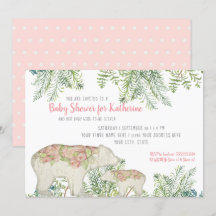 Waldbär Boho Floral Baby Girl Dusche
