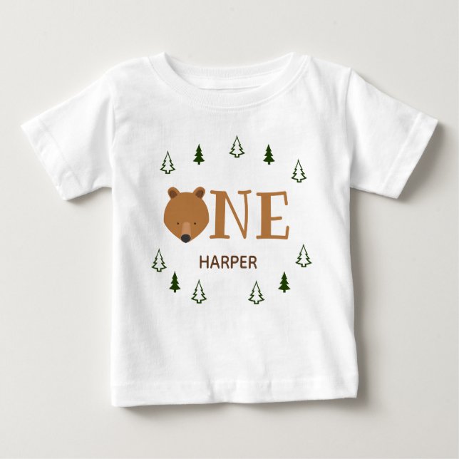 Waldbär ein Name erster Geburtstag Baby T-shirt (Vorderseite)