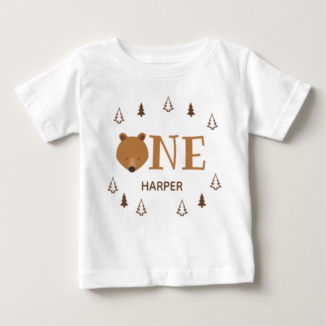 Waldbär ein Name erster Geburtstag Baby T-shirt (Vorderseite)