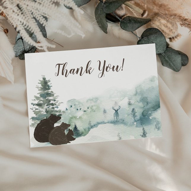 Waldbär Vielen Dank Momma & Pappa Dankeskarte (Von Creator hochgeladen)