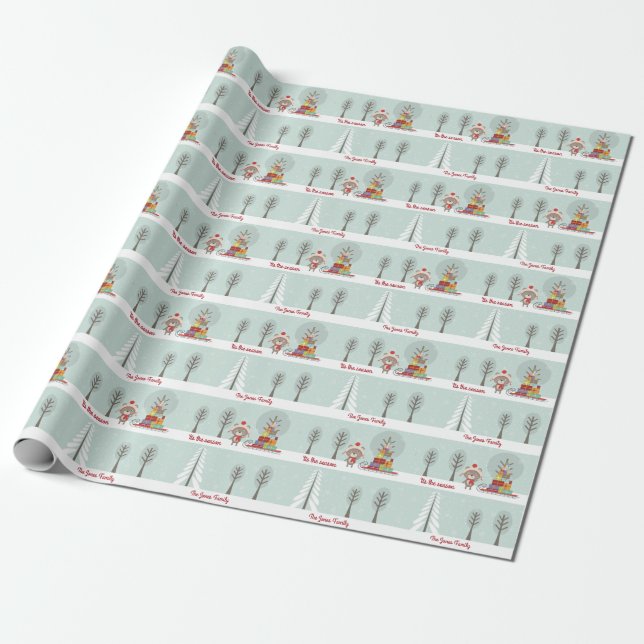 Waldbär Weihnachten Geschenkpapier (Ungerollt)