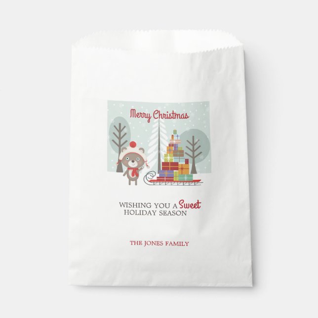 Waldbär Weihnachten Geschenktütchen (Vorderseite)