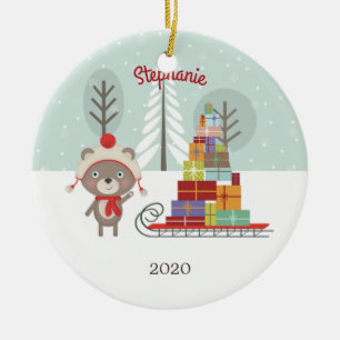 Waldbär Weihnachten Keramik Ornament