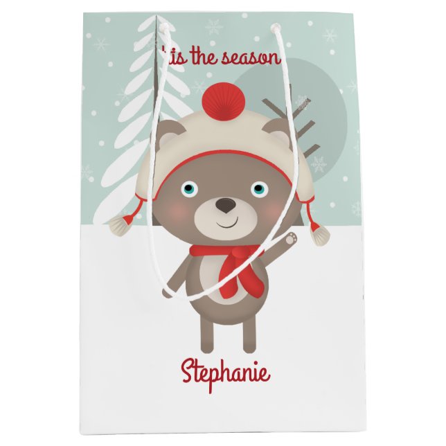 Waldbär Weihnachten Mittlere Geschenktüte (Vorderseite)