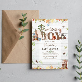 Waldbärtiere Boys Kinderdusche Einladung