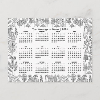 Waldbaum-Kalender 2026 personalisiert Postkarte