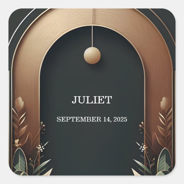 Waldbaum Rustikaler Stallbaum Brautparty Quadratischer Aufkleber (Vorderseite)