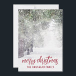 Waldbäume im Winterschnee Weihnachten<br><div class="desc">Serenwaldbäume im Winter schnee fröhliche Weihnachtsgrüße Karte.</div>