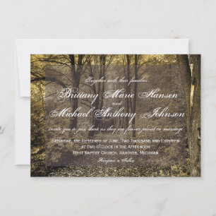 Waldbaume Rustikale Hochzeitseinladungen Einladung