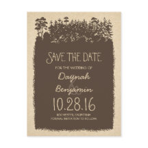 Waldbäume Save the Date Postkarten