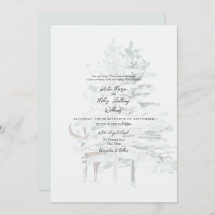 Waldbäume und Hirschhochzeiten Einladung