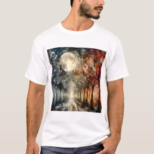Waldbäume unter Vollmond T-Shirt