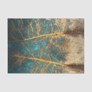 Waldbaumen Aquamarine Sky Winter Wald Negative Seidenpapier
