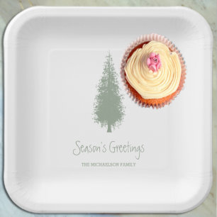 Waldbaumen Weihnachten Pappteller