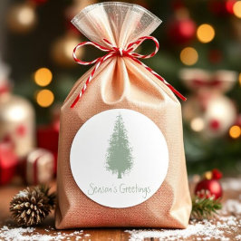 Waldbaumen Weihnachten Runder Aufkleber