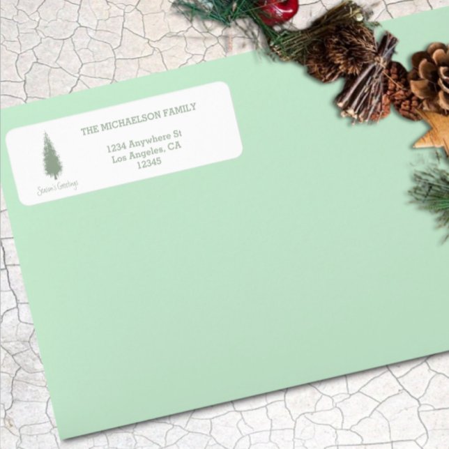 Waldbaumen Weihnachtsfeierliche Rücksendeadresse (Von Creator hochgeladen)