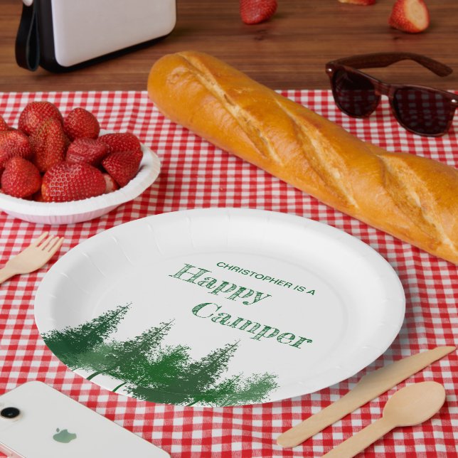 Waldbaumen zum Geburtstag Pappteller (Picknick)