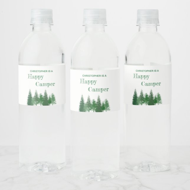 Waldbaumen zum Geburtstag Wasserflaschenetikett (Flaschen)