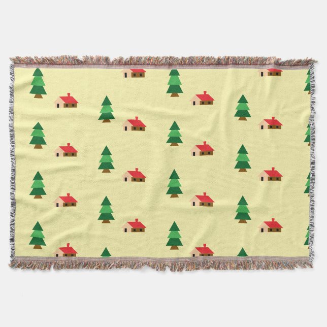 Waldbaummuster - Gemütliches Naturdesign Decke (Vorderseite)