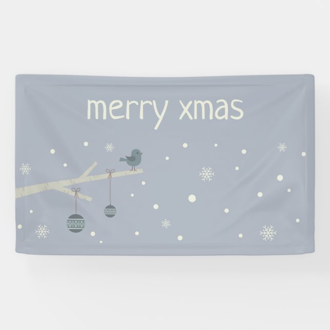 Waldbaumspatvögel im Winter Cartoon Banner (Horizontal)