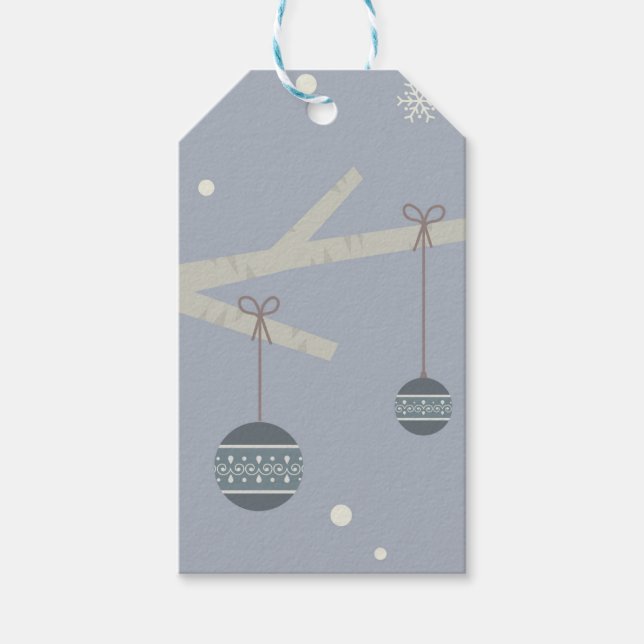 Waldbaumspatvögel im Winter Cartoon Geschenkanhänger (Vorderseite)