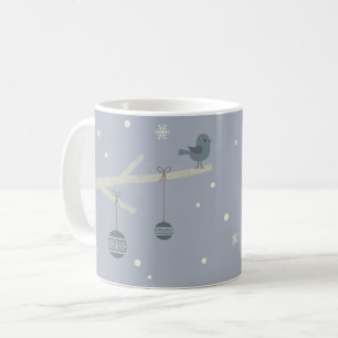 Waldbaumspatvögel im Winter Cartoon Kaffeetasse