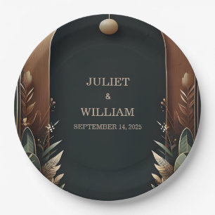 Waldbaumwald Rustikale Barnfarm Hochzeit Pappteller