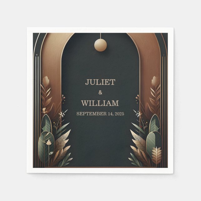 Waldbaumwald Rustikale Barnfarm Hochzeit Serviette (Vorderseite)