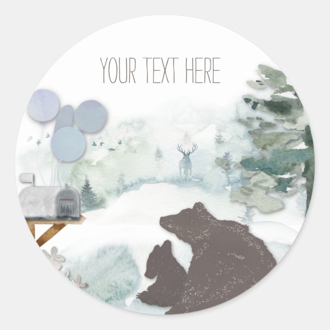 Waldbeere Birthday oder Dusche Runder Aufkleber (Vorderseite)