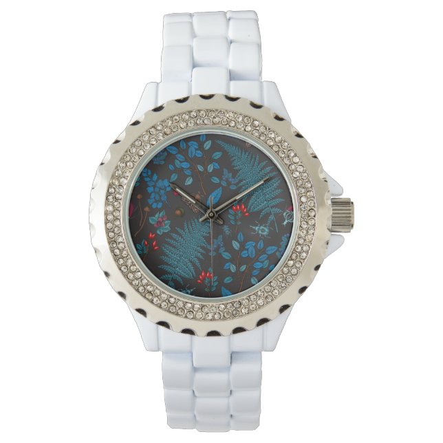 Waldbeeren, Blätter und Bugs 1 Armbanduhr (Vorderseite)
