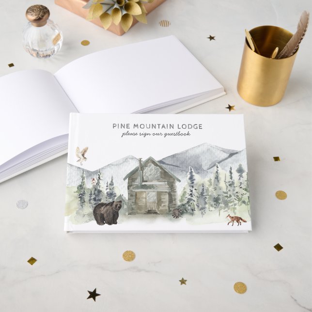 Waldberg | Cabin Lodge Guest Book Gästebuch (Vorderseite Offen)