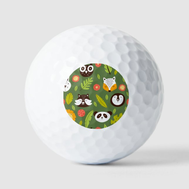Waldbewohner: skandinavisches Kindermuster. Golfball (Vorderseite)