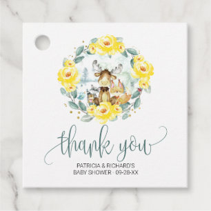 Waldblumen-Grün-Babyparty-Dankeschön Geschenkanhänger