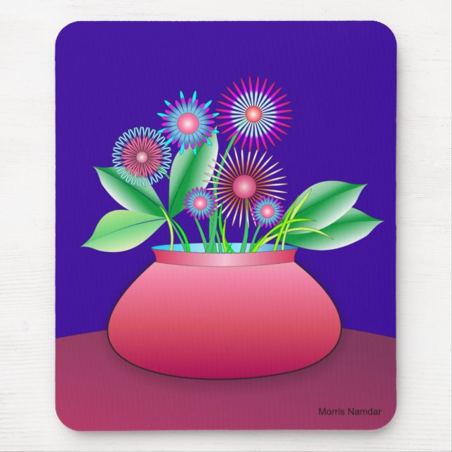 WaldBlumen in einem roten Topf mousepad (Vorne)