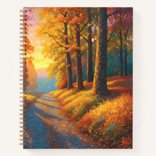 Waldblumen und herbstliche bunte Kunst Notizbuch