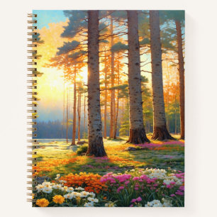 Waldblumen und sommerliche farbenfrohe Kunst Notizbuch