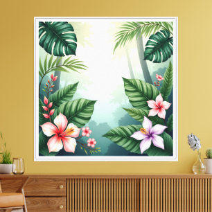 „Waldblüte“ – Wasserfarben-Botanik-Leinwandkunst Leinwanddruck