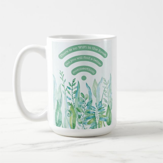 Waldboden - tropische Blätter plus Zitat Kaffeetasse (Links)