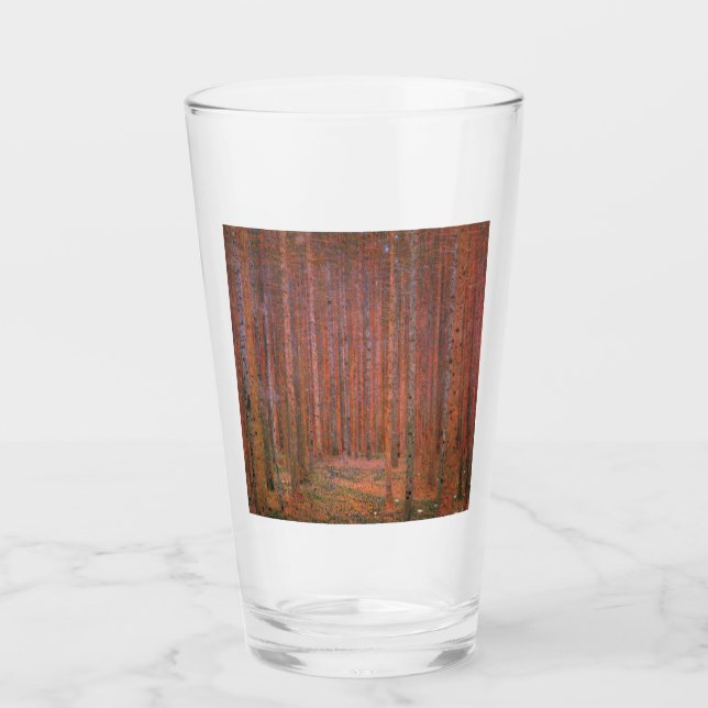 Waldbrand (von Gustav Klimt) Glas (Vorderseite)