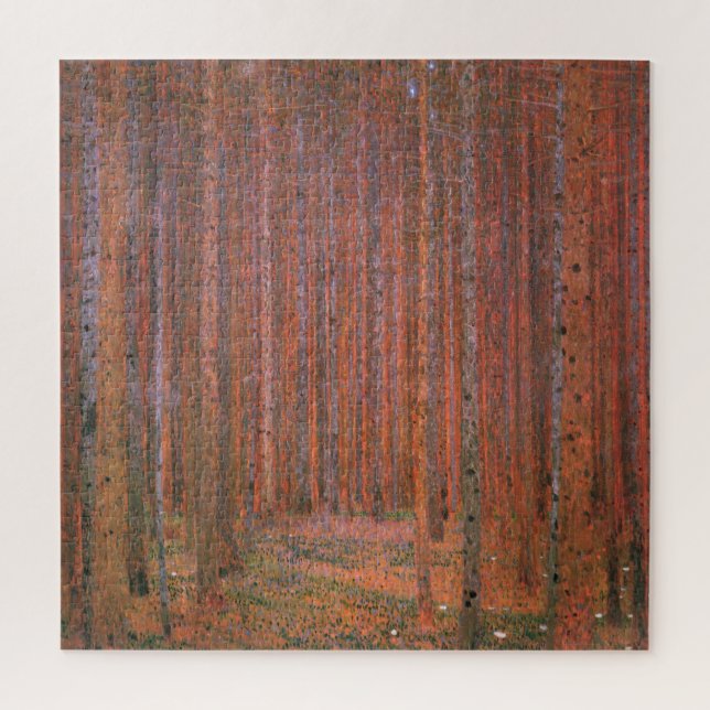 Waldbrand (von Gustav Klimt) Puzzle (Vertikal)