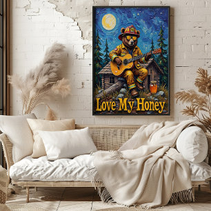 Waldbrandbekämpfers Vollmond-Gig Poster