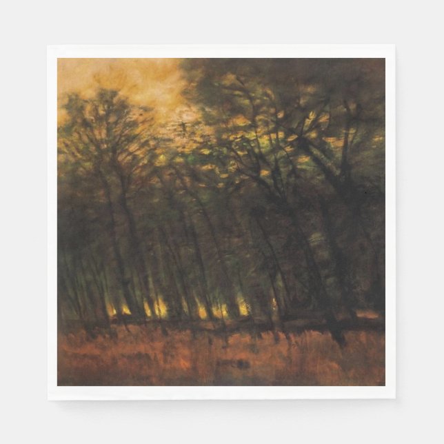 Waldbrände (von Laszlo Mednyanszky) Serviette (Vorderseite)