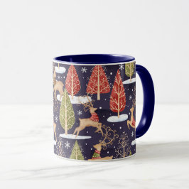 Waldbrandrentiere Winter Tasse