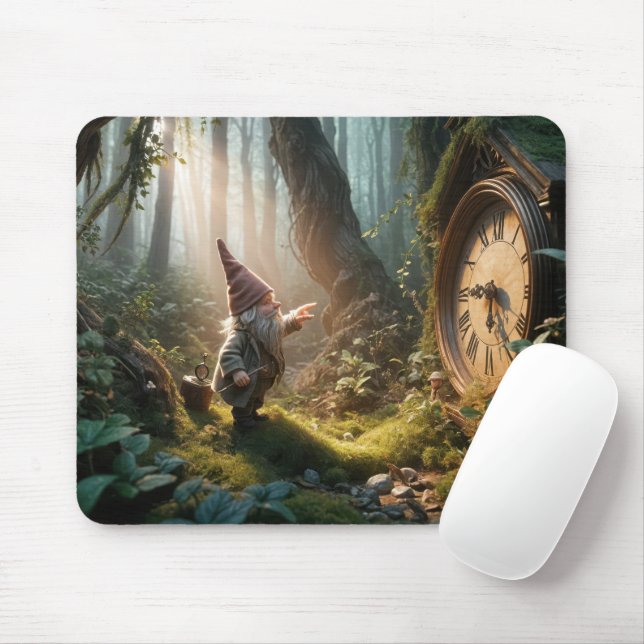 Waldbrunnen mit alter Uhr Mousepad (Mit Mouse)