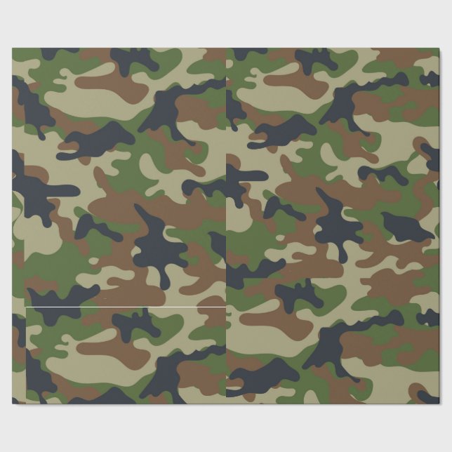 WaldCamouflage Geschenkpapier (Saum)